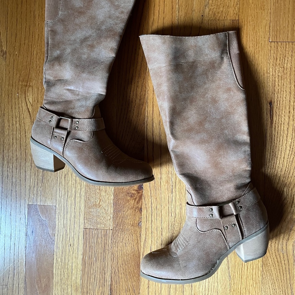 Rough Hewn Galena Tall Distressed Riding Boots Size 6